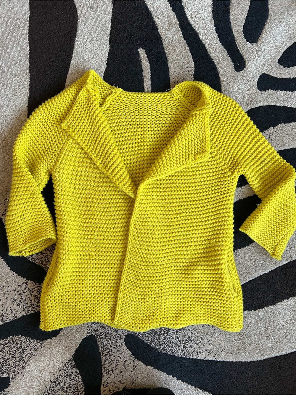 Homemade Knit Yellow Cardigan